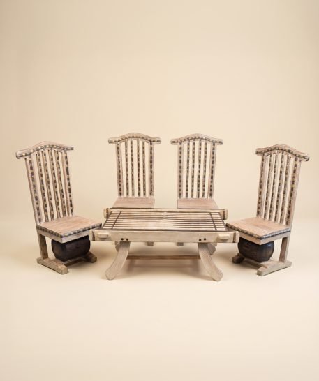 White Coffee Table Set Of 5 (Gatta Chair)-Ska India